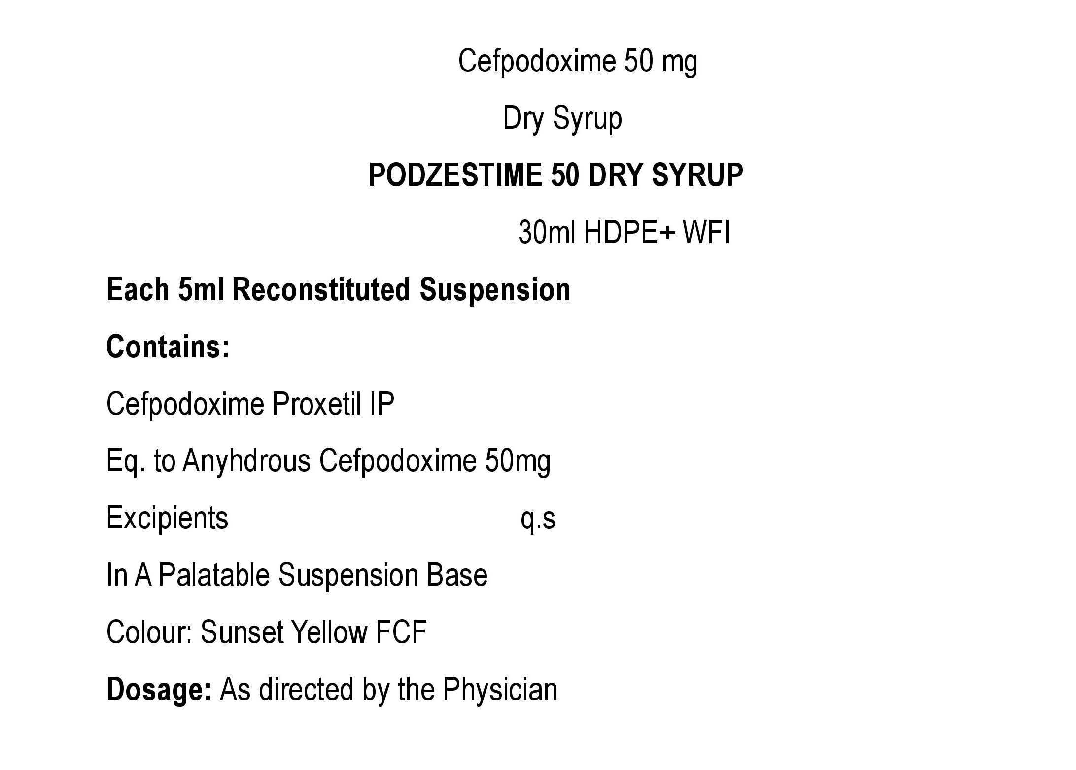 PODZESTIME 50 SYRUP